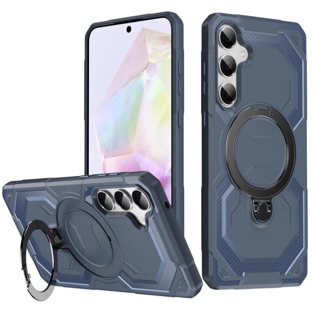 Luxury Armor Case For Samsung Galaxy S25 S24 S23 S22 S21 FE A06 A14 A15 A16 A25 A35 Car Magnetic Ring Holder For Samsung S21 S22 Ultra S22 Plus Back Cover