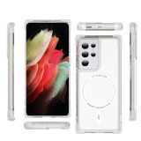 Clear Magnetic Case For Samsung S21 S22 S23 S24 S25 Ultra Note 20 Ultra Wireless Charging Magsafe Transparent Anti fall Cover