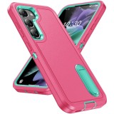 Rugged Phone Case For Samsung S25 S24 S23 Ultra S22 Plus A03 A06 A13 A14 A15 A16 A26 A36 A53 A54 3 Layers Bumper Hybrid PC+TPU Function Shockproof Back Cover With Bracket