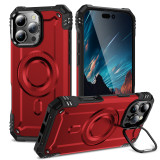Military Armor Phone Case For iPhone  17 Air11 12 13 14 15 16 Pro Max Plus Shockproof Metal Lens Bracket Wireless Charging Magnetic Cases
