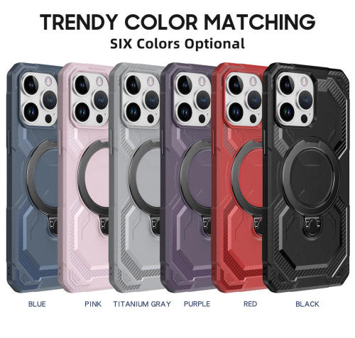 For iPhone 16 15 14 13 12 11 XSMAX XR X/XS 7G 7P Pro Max Case Armor Magnetic Ring Stand Protection Phone Cover for iPhone 16 Pro Capa