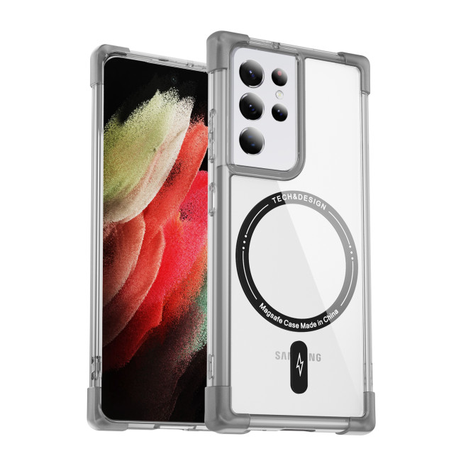 Clear Magnetic Case For Samsung S21 S22 S23 S24 S25 Ultra Note 20 Ultra Wireless Charging Magsafe Transparent Anti fall Cover