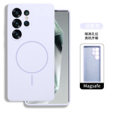 Liquid silicone mobile phone cases For Samsung Galaxy S25 S23 S24  Plus Ultra equipped with magnetic suction function