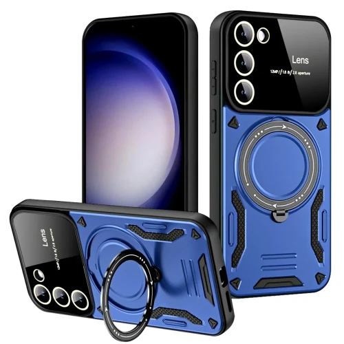 Magsafe Magnetic Adsorption Case For Samsung S25 S24 S23 S22 Ultra S23 Plus S23 + Hard Metal Rotating Ring Car Holder Cover