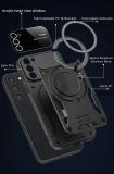 Magsafe Magnetic Adsorption Case For Samsung S25 S24 S23 S22 Ultra S23 Plus S23 + Hard Metal Rotating Ring Car Holder Cover