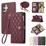 Crossbody Phone Case For Samsung Galaxy S25 S24 Ultra S23 FE S22 S21 S20 S10 Note 10+ Note 20 Ultra Wallet Cover