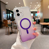 Neon Gradient Color Bumper Crystal MagSafe Phone Case For iPhone 17 Air 16 15pro max 14 13 12 11 Wireless Charging Transparent Cover