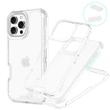3 IN 1 Military Grade Protection Phone Case For iPhone 17 Air 16 15 14 Plus 13 12 Pro Max 11 Case Transparent Shockproof Armor Cover