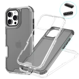 3 IN 1 Military Grade Protection Phone Case For iPhone 17 Air 16 15 14 Plus 13 12 Pro Max 11 Case Transparent Shockproof Armor Cover