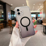 Neon Gradient Color Bumper Crystal MagSafe Phone Case For iPhone 17 Air 16 15pro max 14 13 12 11 Wireless Charging Transparent Cover