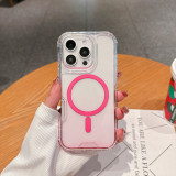 Neon Gradient Color Bumper Crystal MagSafe Phone Case For iPhone 17 Air 16 15pro max 14 13 12 11 Wireless Charging Transparent Cover