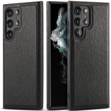 Luxury Business PU Leather Texture Phone Case For Samsung S25 S22 S23 S24 Plus Ultra Skin-Fee Shockproof Soft Bumper Back Cover