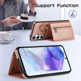 Zipper Wallet Card Holder Leather Crossbody Women Girls Case For Samsung Galaxy A06 A12 A13 A14 A15 A16 A21 A22 A24 A25 A26 A32 A33 A34 A35 A36 A51 A52 A53 A54 A55 A56 A71 A72 4G 5G Cover