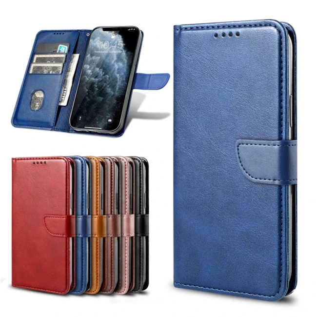 Flip Leather Wallet Case For Samsung S25 Ultra S24 FE S23 Plus S22 S21 S20 S10 S9 S8 S7 S6 Note 8 9 10+ Note 20 Ultra Series Phone Bag Cases 