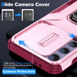 Military Ring Holder Case For Samsung Galaxy S25 S24 S23 S22 S21 FE Plus Ultra A05 A14 A16 A25 A26 A34 A35 A36 A54 A55 5G Camera Lens Slide Cover SamsungS24FE Cases