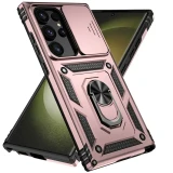 Slide Camera Lens Military Grade Armor Case For Samsung Galaxy S25 S24 S23 S22 S21 S20 S10 Note 20 Ultra Plus S24 FE Holder Ring Stand Cover