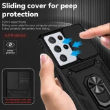 Slide Camera Lens Military Grade Armor Case For Samsung Galaxy S25 S24 S23 S22 S21 S20 S10 Note 20 Ultra Plus S24 FE Holder Ring Stand Cover