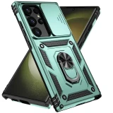 Slide Camera Lens Military Grade Armor Case For Samsung Galaxy S25 S24 S23 S22 S21 S20 S10 Note 20 Ultra Plus S24 FE Holder Ring Stand Cover