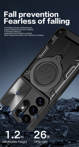 For Samsung Galaxy S25 S24 S23 S22 S21 S20 Note 20 Ultra 5G Z Flip Z Fold4 5 6 Case Car Holder Ring Phone Case For Samsung S25 + Plus S 25 Ultra Slide Camera Armor Back Cover