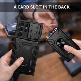 Case For Samsung Galaxy S25 S24 S23 S20 S21 S22 Ultra Plus FE Note 20 Ultra Cover Grade Card Slot Armor Fundas Coque