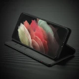 Carbon Fiber Flip Case For Samsung S25 S24 S23 S21 S22 S20 S10 S9 S8Plus Note20 Ultra Leather Wallet Phone Cover