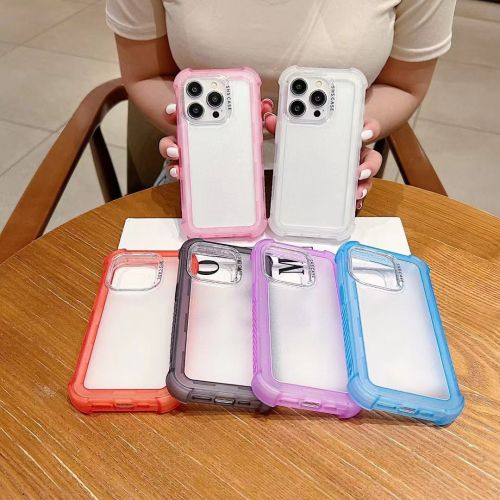 New Military Level Heavy Duty Hard Case For iPhone 14 13 15 16 Pro Max 14/15PLUS 3 IN1 Transparent Matte finish Shockproof Cases