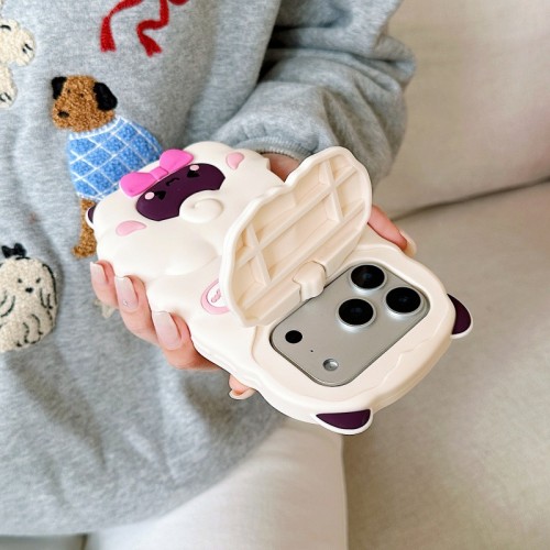 3D Cartoon Handbag Silicone Phone Case for iPhone 17 16 15 14 13 Pro Max Shockproof Protective Cover