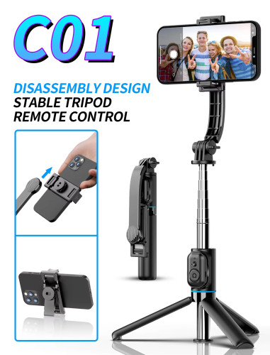 Mobile phone selfie stick removable desktop stand Multi-functional Bluetooth mobile phone selfie live stand