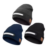 LED Wireless Music Hat Light up Hat with Bluetooth Earphones Rechargeable Headlamp Warm Tech Camp Cap for Night Workers Runners