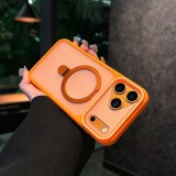 Luxury Matte Bumper Case for Magsafe Charge for iPhonne Air 17 16 15 14 Plus 13  For Metal Stand Holder Armor Cover