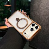 Luxury Matte Bumper Case for Magsafe Charge for iPhonne Air 17 16 15 14 Plus 13  For Metal Stand Holder Armor Cover