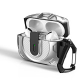 Secure Lock Clip Carbon Fiber Hard Shell TPU+PC Case For Airpods 4 For Airpods Pro2 3 2 1 Case Cover with mountaineering buckle