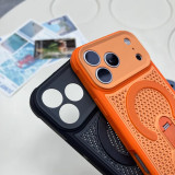 Luxury Heat Dissipation Mesh Magnetic Ring Case For iPhone 17 Air 16 15 14 13 Pro Max Plus Wireless Charge Bracket Cover