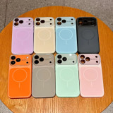 Original Liquid Silicone Matte Case for iPhone 17 16 15 Pro Max 17Pro For MagSafe Magnetic Lens Protection Soft Shockproof Cover