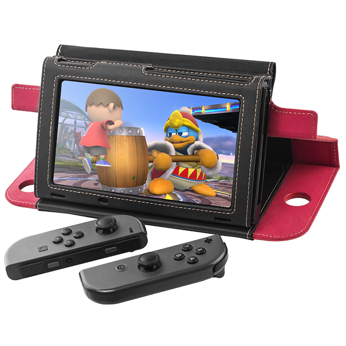 leather case with stand for nintendo switch