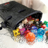 Drawstring Bag PU Leather Dice Sack Perfect for RPG, D&D, Game
