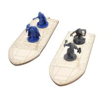 D&D Wooden Row Boat 2PCS Laser Cut Hold Eight 1  Miniatures(Not Included) Perfect for Dungeons and Dragons, Pathfinder or Other Tabletop RPGs