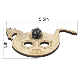 D&D Luck Dice Point Tracker (2PCS) Wood Laser Cut Dragon Design Fits 3 D20 Dices for Lucky Feat