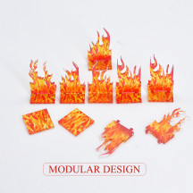 D&D Wall of Fire Miniature (Set of 8) Spell Effects Flame Terrain for Dungeons and Dragons, Pathfinder and Other Tabletop RPG