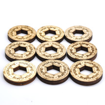  D&D 5E Inspiration Coin Tokens Laser Cut Wood (Set of 9) Perfect for Pathfinder, RPG and Board Game 