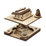 D&D Wooden Sarcophagus Miniature with Removable Lid & Ladder - Entrance for Dungeon Cavern Tiles System - Fantasy Coffin Terrain for Pathfinder, Warhammer and Other Tabletop RPG