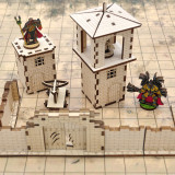 D&D Fantasy Modular Watchtower Wood Laser Cut Versatile Outpost Tabletop Wargaming Terrain with 2 Archer Miniatures Perfect for Pathfinder, Warhammer and Other RPG
