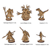 D&D Fantasy Miniatures Wood Laser Cut Figures 6PCS Set 28mm Scale for Eberron Campaign