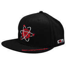 Dungeons and Dragons Flat Bill Cap Snapback Hat Embroidered with D20 Dice Molecule Power -- Tabletop Gaming Gift for Dungeon Master or RPG Fan
