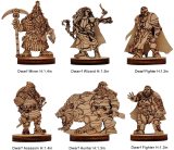 D&D Fantasy Dwarf Miniatures Wood Laser Cut Dwarven Figures 6PCS Set Perfect for Dungeons and Dragons, Pathfinder and Other Tabletop RPG