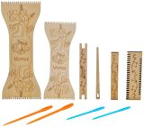 Purl Bracelet Loop Maker 2PCS Mini Tapestry Loom Board Wood Laser Cut, Lightweight and Portable - Easy Weaving Tool Kit for Knitting Lovers