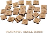D&D Condition and Spell Tokens 116PCS in 29 Conditions & Effects Wooden Status Markers Carved with Fantastic Skull Icons Great DM Tool for Dungeons & Dragons, Pathfinder and RPG Miniatures