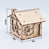 D&D Medieval Small House Wood Fantasy Village Tabletop Terrain Scatter 28mm for Dungeons and Dragons, Warhammer and Other Wargaming RPG Games