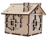 D&D Medieval Small House Wood Fantasy Village Tabletop Terrain Scatter 28mm for Dungeons and Dragons, Warhammer and Other Wargaming RPG Games