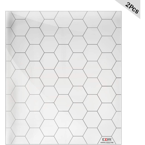 Acrylic Game Mat 1 Hex Grid Overlay Set of 2, 7 x8 Battle Map Board ...